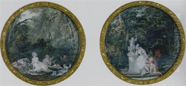 Diana And Actaeon Oil Painting by Louis Gabriel Moreau the Elder