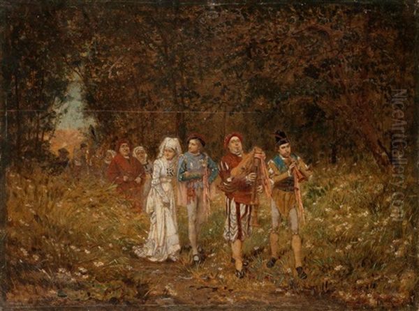 Le Mariage Oil Painting by Adrien Moreau