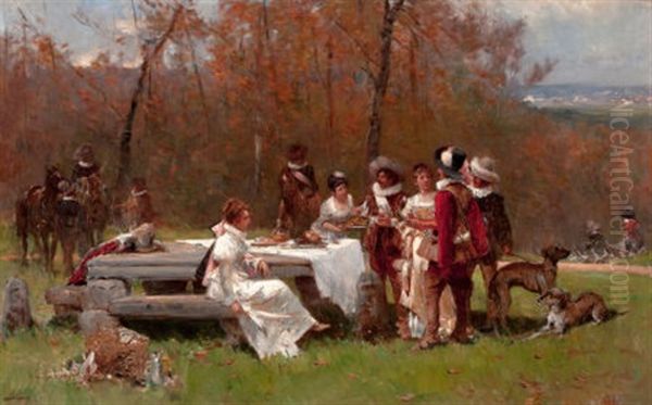 The Gathering Oil Painting by Adrien Moreau