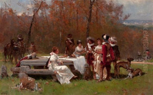 The Gathering Oil Painting by Adrien Moreau