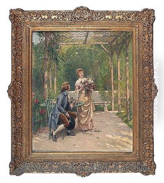 Les Amoureux Oil Painting by Adrien Moreau