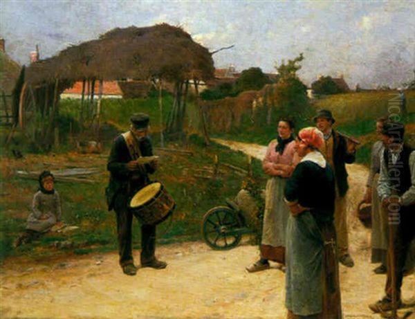 Le Tambour De Village Oil Painting by Adrien Moreau