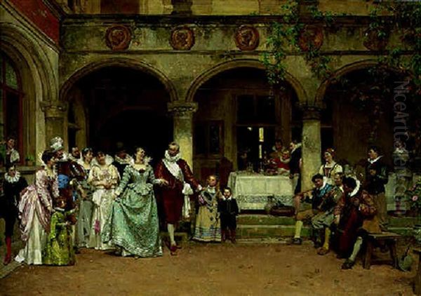 Les Noces D'argent Oil Painting by Adrien Moreau