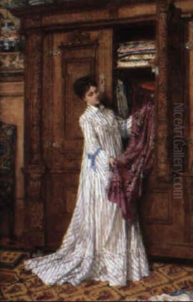 The Purple Kimono Oil Painting by Adrien Moreau