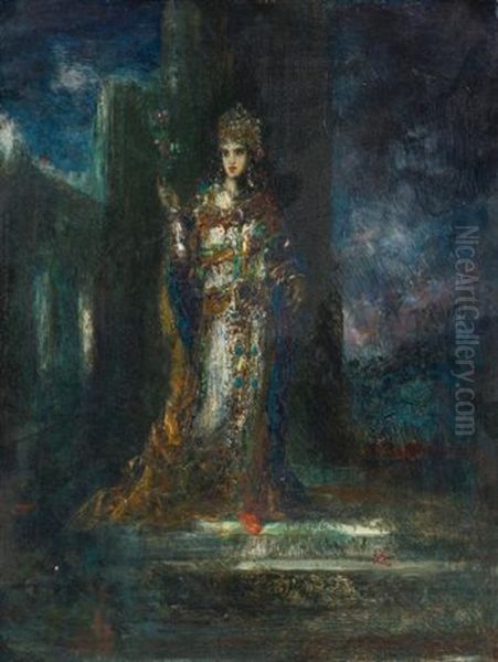 La Fiancee De La Nuit, Also Known As Le Cantique Des Cantiques Oil Painting by Gustave Moreau