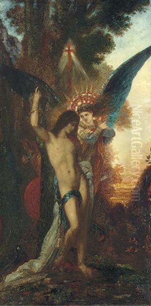 Saint Sebastien Et L'ange Oil Painting by Gustave Moreau