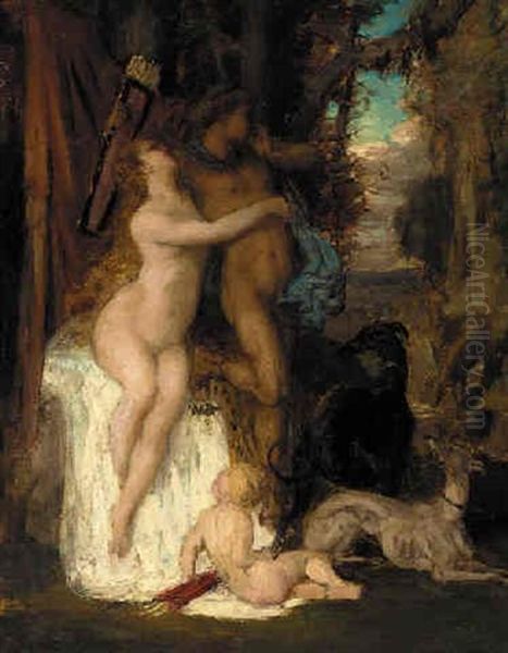 Diana And Actaeon Oil Painting by Gustave Moreau