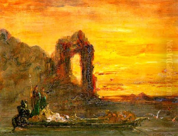 La Barque De Cleopatre Oil Painting by Gustave Moreau