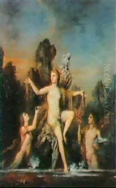 Venus Sortant De'l Onde (venusrising From The Sea) Oil Painting by Gustave Moreau