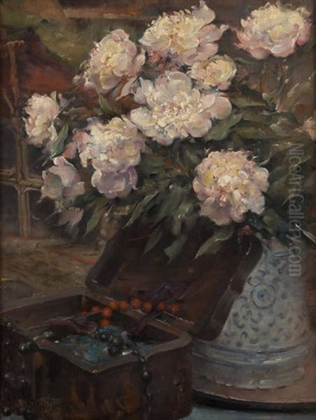 Pivoines Oil Painting by Henri Moreau