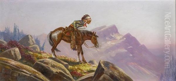 Indian Scout Oil Painting by Henri Moreau