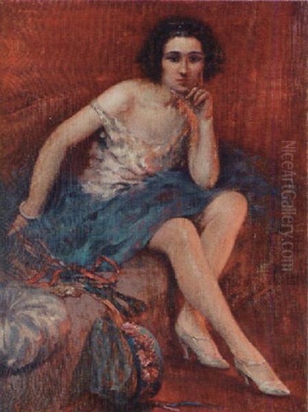 A Wistful Glance Oil Painting by Henri Moreau