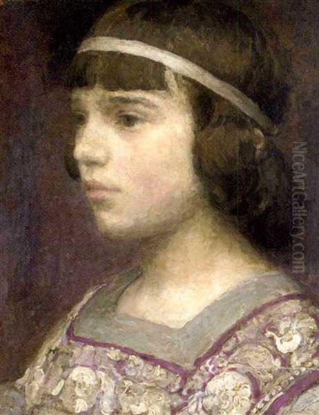 Portrait Of A Girl Oil Painting by Jean Jaques Moreau