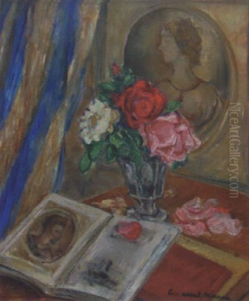 Nature Morte En Hommage A Ronsard Oil Painting by Luc Albert Moreau