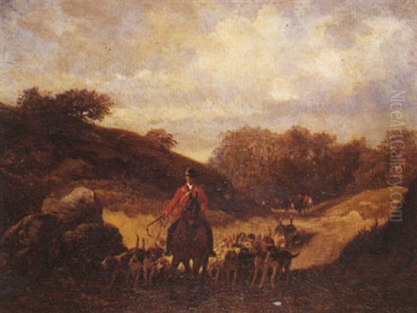 Le Cavalier Et La Meute Oil Painting by Nikolas Moreau