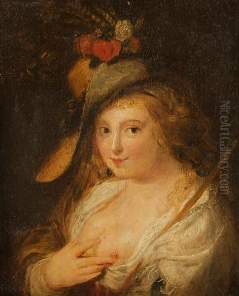 Femme Au Chapeau Oil Painting by Johan Moreelse