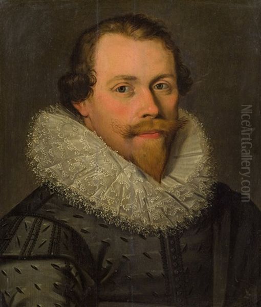 Portrait Of A Gentleman With Lace Collar Oil Painting by Paulus Moreelse