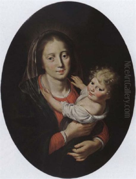 The Madonna And Child Oil Painting by Paulus Moreelse