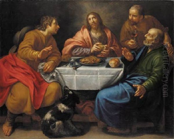 The Supper At Emmaus Oil Painting by Paulus Moreelse