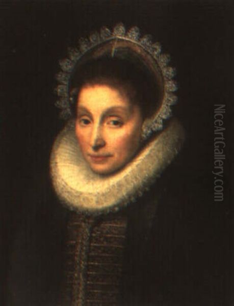 Portrait Of A Lady With A White Ruff Oil Painting by Paulus Moreelse