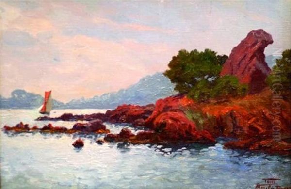 Esterel. Bord De Mer Oil Painting by Tom Morel de Tanguy