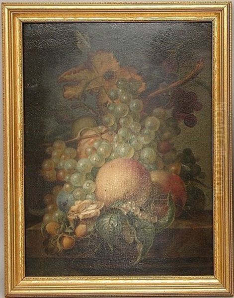 Still Life With Fruit And Insects Oil Painting by Jan Evert Morel the Elder