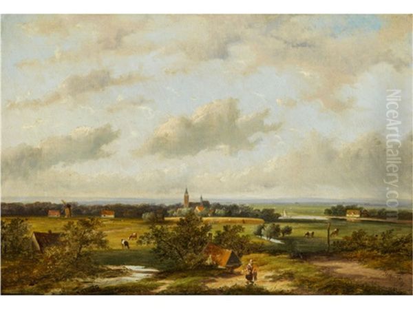 Weite Niederlandische Landschaft Oil Painting by Jan Evert Morel the Younger