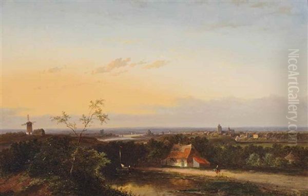 Panoramic Landscape Oil Painting by Jan Evert Morel the Younger