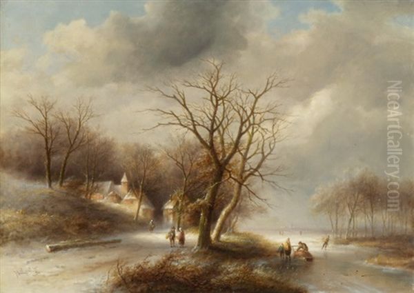 Wintervergnugen Im Wald Oil Painting by Jan Evert Morel the Younger