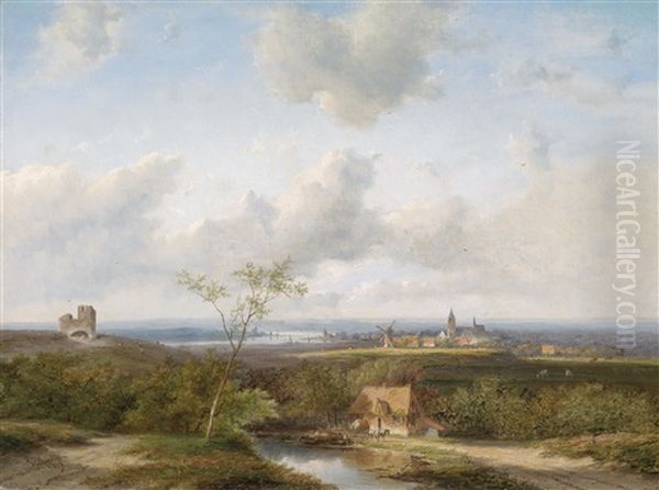 Weite Hollandische Landschaft Oil Painting by Jan Evert Morel the Younger