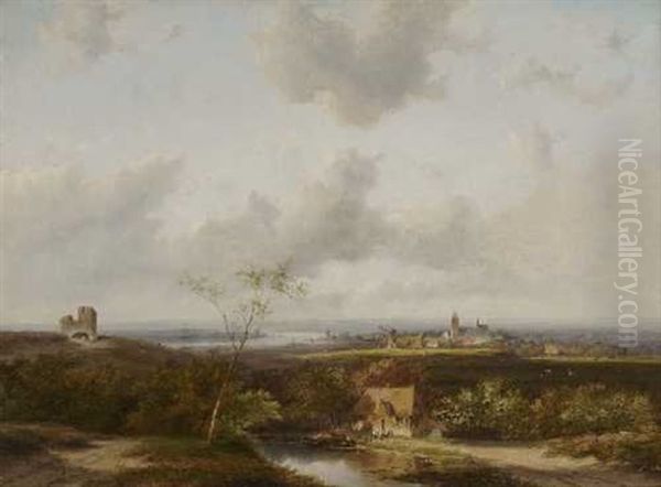 Hollandische Landschaft Oil Painting by Jan Evert Morel the Younger