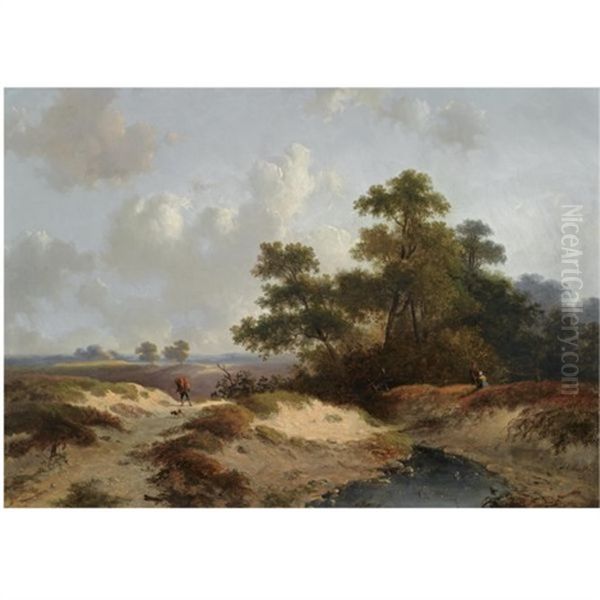 Figures On The Heath Oil Painting by Jan Evert Morel the Younger