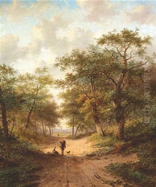 Sandiger Fahrweg Mit Einem Rastenden Bauernpaar Oil Painting by Jan Evert Morel the Younger