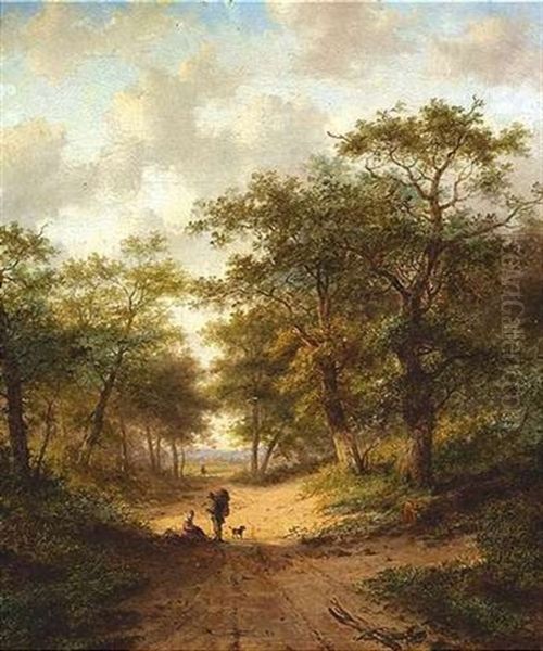 Sandiger Fahrweg Mit Einem Rastenden Bauernpaar Oil Painting by Jan Evert Morel the Younger