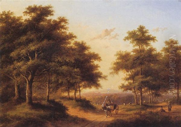 Horse And Carriage Oil Painting by Jan Evert Morel the Younger