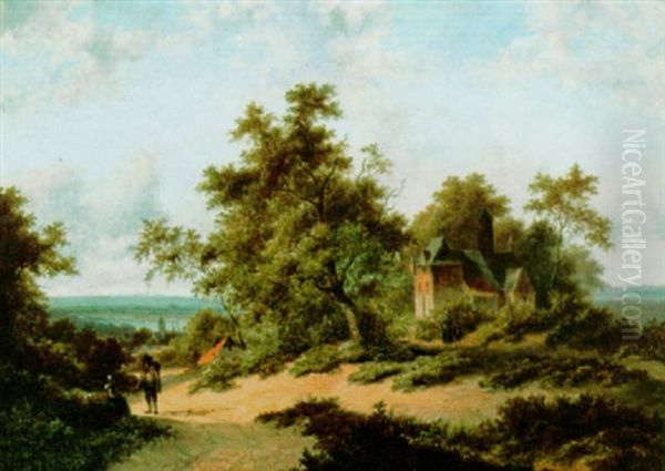 Figures In A Landscape Near Etten Oil Painting by Jan Evert Morel the Younger