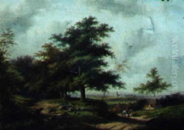 Pastoral Landscape Oil Painting by Jan Evert Morel the Younger