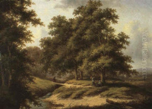 Landscape With Figures Oil Painting by Jan Evert Morel the Younger