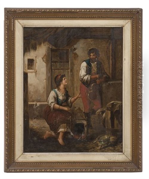 Gitanos Oil Painting by Francois (Francesco Morelli) Morel