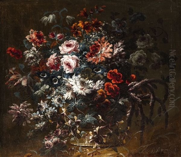 A Vase Of Flowers Oil Painting by Jean-Baptiste Morel