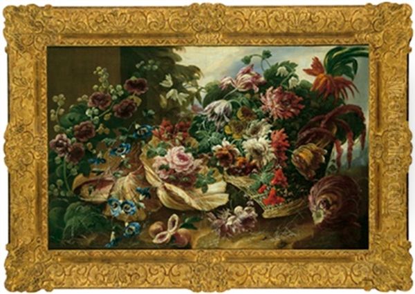 Stillleben Von Blumen Oil Painting by Jean-Baptiste Morel