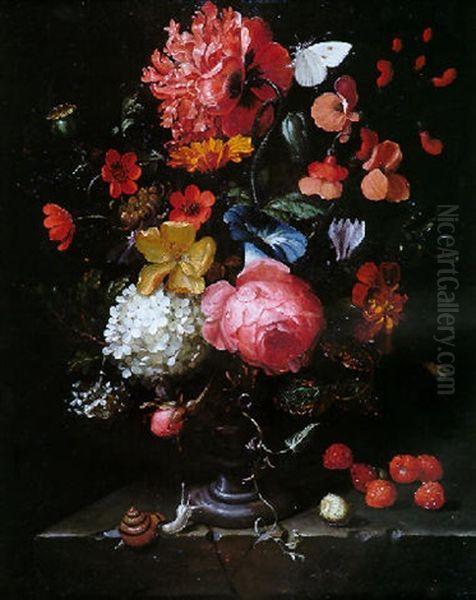 Nature Morte Aux Fruits, Fleurs Et Insectes by Jean-Baptiste Morel