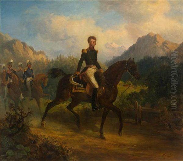 Portrait Of The Swiss General Henri-victor-louis De Gingins Oil Painting by Antoine Leon Morel-Fatio