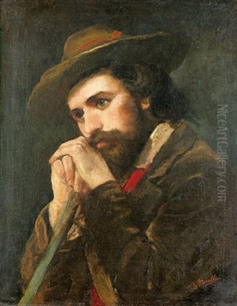 Portrat Eines Hirten Oil Painting by Domenico Morelli