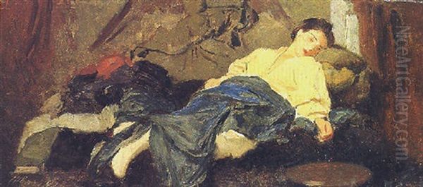 Figura Femminile Dormiente Oil Painting by Domenico Morelli