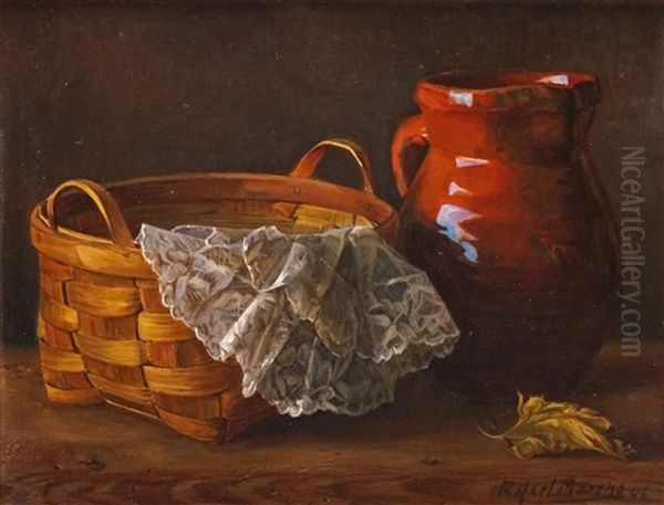 Nature Morte Au Panier Et A La Cruche & Nature Morte Aux Bocaux (2 Works) Oil Painting by Rafael Moreno