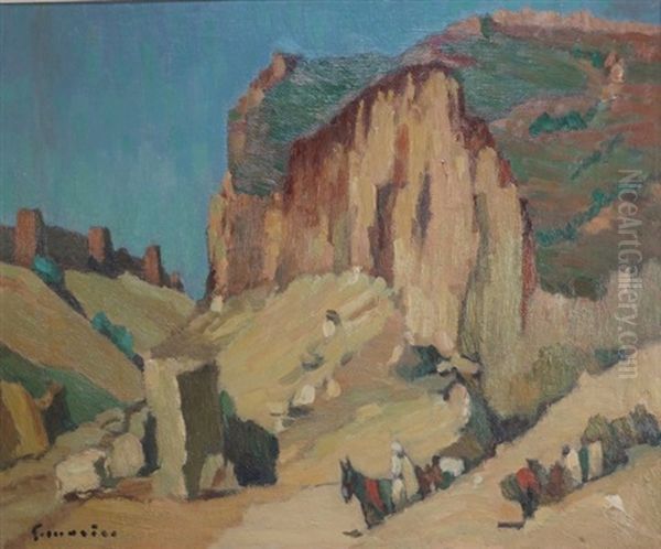 Rabat En Bordure Du Mellha Oil Painting by Louis Morere