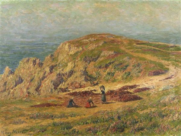 La Cote D'equibien, Finistere Oil Painting by Henry Moret