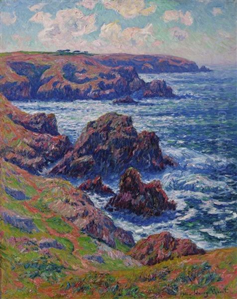 La Terre De Cleden, Point Du Raz, Finistere Oil Painting by Henry Moret