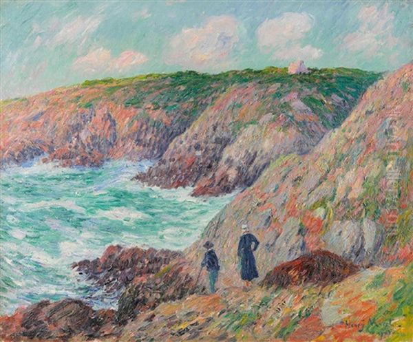 Falaise De Moelan, Finistere Oil Painting by Henry Moret